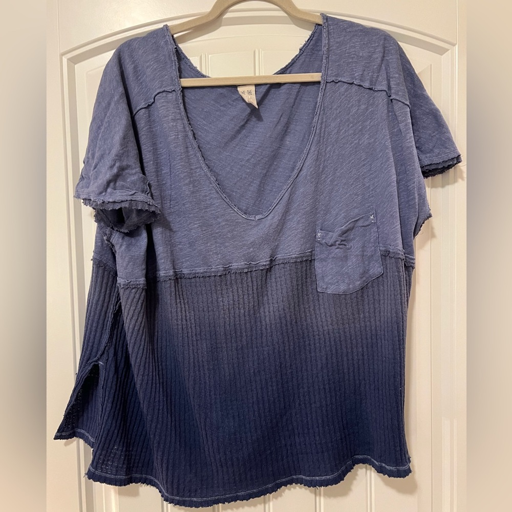 Free People ombré blue shirt
